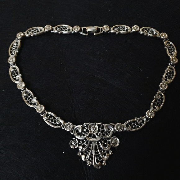 Vintage Mid Century Revival Filigree Ornate Choker - Picture 11 of 15